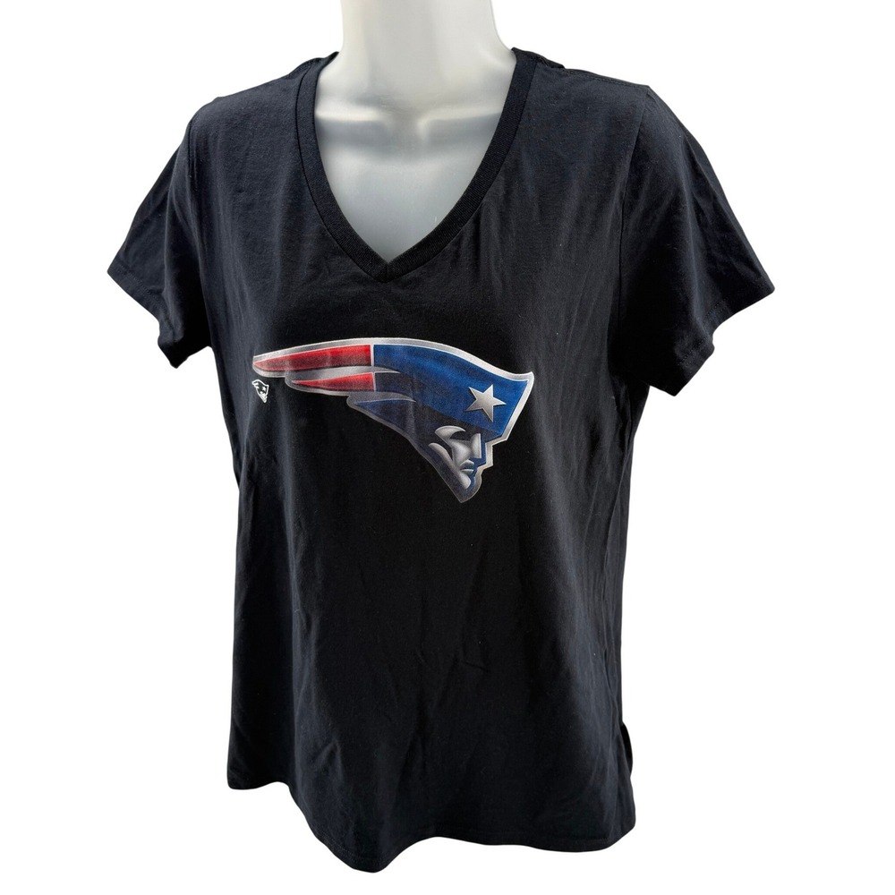 Fanatics NFL New‎ England Patriots Womens V-Neck Tee Shirt Black Medium NWT